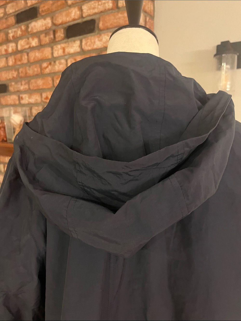 Eileen Fisher $298 Navy Hooded Raincoat . - Picture 3 of 3